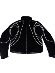 FFFPOSTALSERVICE トリプルエフポスタルサービス Neck Leather Zipper Jacket ネックレザージップデザインジャケット ブラウン545センチ裄丈