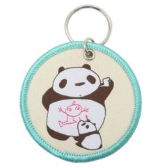 【メール便】パンダコパンダ キーリング 織ネームキーホルダー ベージュ Green Flash コレクション雑貨 キャラクター グッズ 