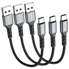 【在庫処分】短いUSB Cケーブル30 cm 3本、HOTNOW 0.3 m USB-C QC 3.0急速充電ケーブル、C型機器に適用