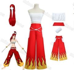 新品 エルザ・スカーレット コスチューム ウィッグ付き フェアリーテイル コスプレ 大人用 イベント 撮影 ハロウィン プレゼント 文化祭対