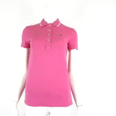 ケイトスペード KATE SPADE ポロシャツ ハート ロゴ コットン 鹿の子 半袖 XS ピンク 白 小さいサイズ 国内正規品のサムネイル