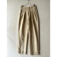 【Original Remake】Polo Ralph Lauren ワイド ツータック パンツ / アジャスター リネン スラックス USA ビンテージ 90s P5-07054