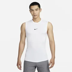 ナイキ ノースリーブ メンズ インナーシャツ NIKE ナイキ プロ Dri-FIT タイト フィットネストップ タンクトップ 白 ホワイト トレーニング ランニング 男性 スポーツウェア/FB7915-100
