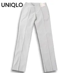 【新品 未使用】 UNIQLO ユニクロ 春夏 感動パンツ★ ウルトラライト ストライプ スラックス パンツ Sz.W76 メンズ グレー