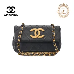CHANEL シャネル ビコローレ デカココ プッシュロック チェーンショルダー ラムスキン 黒（ゴールド金具）マトラッセ ショルダーバッグ レディースショルダーバッグ レディースバッグ  ハイブランド【中古】【送料無料】【SS】
