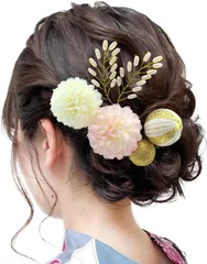 数量限定 発表会 入学式 髪留め 簡潔 花飾り 花飾り 造花 結婚式 七五三 パール 卒業式 花火大会 夏祭り造花 浴衣 浴衣 袴 振袖 着物 和装 成人式 ドライフラワー ヘアメイク ピンポンマム ヘアアクセサリー 髪飾り 24色展開 髪飾り】 【JZOON