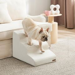 新品 Lesure 犬 階段 3段 ドッグステップ ペット階段 高さ40CM 高密度フォーム 滑り止め 手持ち付き カバー取り外し可能 お手入れ便利 小型犬高齢犬適用 57*40*40cm