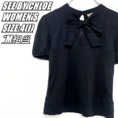 SEE BY CHLOE　シーバイクロエ　刺繍ありボウタイブラウス　カットソー　シルク混　レディース　サイズ表記40(I)　M相当　ブラック
