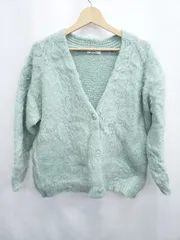 ◇ ⊇ earth music&ecology ミックスカラー 長袖 ニット カーディガン サイズF グリーン系 レディース E  【1411130016905】