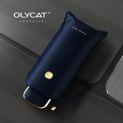 折り畳み傘　高級 Olycat ミニ　紺　晴雨兼用　男女兼用　UPF+50 防水