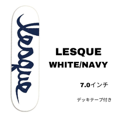 スケートボードデッキ【LESQUE】WHITE/NAVY 7.0 inch 正規品 デッキテープ付き 即納可能