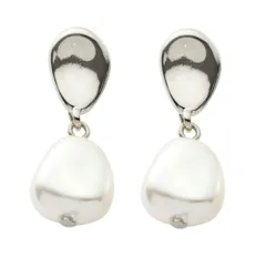 【A：シルバー×イヤリング】[Cream dot. クリームドット公式] イヤリング レディース  金属アレルギー ニッケルフリー 6タイプ 揺れる ネジ式 スタッド バロックパール風 パール メタル ドロップ 