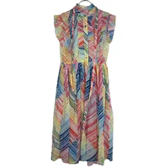 DOUBLE STANDARD CLOTHING ダブル スタンダード クロージング 20SS マルチカラーノースリーブドレスワンピース ミックス 36