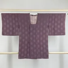 たんす屋 TANSU-YA 中古 リユース道行 道行 灰紫色 地紋織り 亀甲 袷 絹 未洗い 【身丈】84cm【裄丈】63cm MS3635