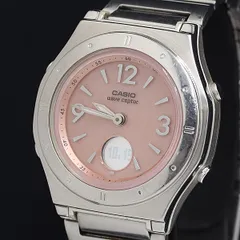 稼動 カシオ ウェーブセプター ピンク文字盤 デジアナ 電波ソーラー LWA-M141 レディース腕時計 OGH 2000000 NSK