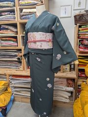 着物　ポリエステル　袷　襦袢付き