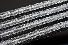 水晶 2x5mm ボタンカット １連（約38cm） パワーストーン 天然石 _R1648-2