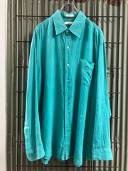Old VISITOR Linen Shirt コロンビア　リネンシャツ　長袖シャツ　ティファニーブルー