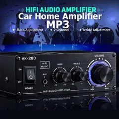 オーディオパワーアンプ 車 家庭用 パワーアンプ 40W 20Hz-20KHz 小型スピーカー用 小型 オーディオ ポータブル アダプター t1163のサムネイル