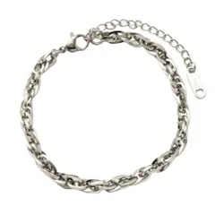 【シルバー × ワンサイズ】[Cream dot. クリームドット公式] ブレスレット レディース ステンレス製 金属アレルギー つけっぱなし サージカルステンレス スクリューチェーン ツイスト 大人のサムネイル
