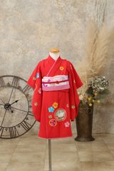 長襦袢 半衿付き 七五三 七歳 祝着 化繊 ポリエステル 着物と帯の 