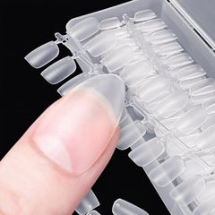 【在庫処分】ネイルチップ 超薄 ショート クリア サンディング 自然なフィット感 つけ爪 (ポイントS 300pcs)