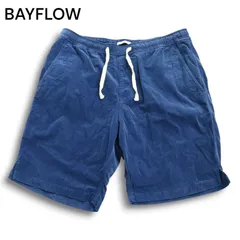 BAYFLOW ベイフロー 春夏 細畝 サマー コーデュロイ★ ストレッチ イージー ショート パンツ Sz.3 メンズ 紺 ネイビー