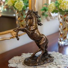 置物ホース 馬 ホースヘッド 置物 陶器製 アンティークホワイト仕上げ 送料