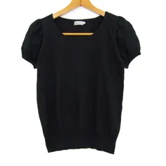 アナトリエ ニット トップス 半袖 セーター 袖レース レディース 38サイズ ネイビー anatelier 【中古】