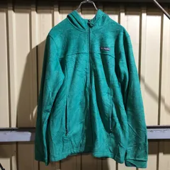 585 Columbia フリース ジップパーカー  グリーン XL コロンビア ワンポイントロゴ 古着卸 アメリカ仕入