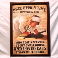 196:お医者さんごっこ「御主人様、くすぐったいです。。」　猫  パロディアート  ポスター フレーム付