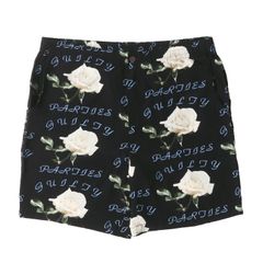 WACKO MARIA ワコマリア パンツ サイズ:XL / 21SS ローズ柄 レーヨン ショート パンツ / アロハショーツ (HAWAIIAN SHORTS) / ブラック / ボトムス ハワイアン【メンズ】【中古】