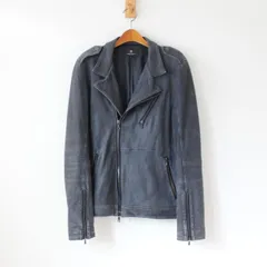 BEAUTY&YOUTH ユナイテッドアローズ ダブルライダースジャケット ユーズド加工 黒 L （w-1958）