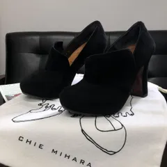 GQ649◇CHIE MIHARA : ASHIRA ヒールパンプス◇35◇黒 定価￥53900- チエミハラ スエードレザーのサムネイル