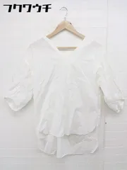 ◇ nano&co ナノアンドコー nano universe Vネック レースアップ 長袖 シャツ ブラウス サイズF ホワイト レディース 【中古】 【1105120007799】
