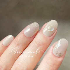 ꧁ Leafとシェルの儚げネイル ꧂