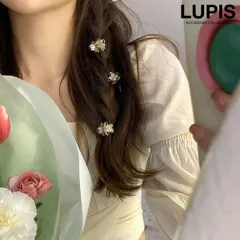 ヘアクリップ プチクリップ 前髪クリップ ヘアアクセサリー フラワー ミニ 小さめ クリア ガーリー ルピス v2605のサムネイル