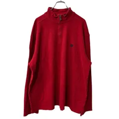 CHAPS ロゴスウェット トレーナー 2XL レッド チャップス ハーフジップ コットン100% ビッグサイズ 冬物 a709-6482