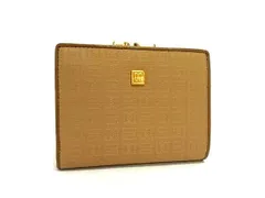 ■極美品■ DAKS ダックス キャンバス×レザー 二つ折り 財布 ウォレット 札入れ 小銭入れ レディース ベージュ系 DH9307のサムネイル