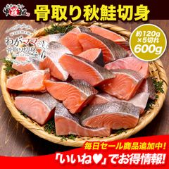 【🐟わがママ骨取り切身】 無塩 骨取り 北海道産 天然 秋鮭 切身（120g×5切れ） さけ サケ 切り身 冷凍食品 冷凍 ストック【甲羅組】弁当🍱 朝食🍳