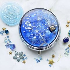 再販未定★　瑠璃銀のピルケース　ハンドメイドレジン　レジンピルケース　小物入れ　薬入れ