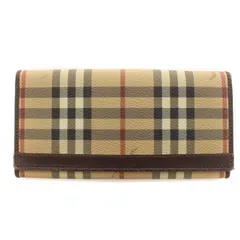 バーバリー ロンドン BURBERRY LONDON ノバチェック 二つ折り 長財布 ウォレット ロゴ PVC レザー 茶 ブラウン /IR ■GY10のサムネイル
