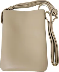 グリーンパキラ スマホショルダーポーチ 携帯バック バッグ レディース 軽量 スマホ入れ スマートフォン収納 ミニ 斜めがけ 肩掛け ポシェット サコッシュ かばん 縦型 小型 シンプル 無地 合成皮革(ベージュ)