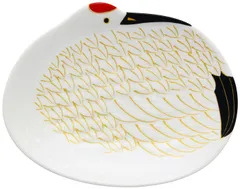 有田焼 幸楽窯 プレート 皿 「 鶴形 」 取皿 銘々皿 雪衣金羽根 直径約12cm おめでたいうつわ 迎春食器 日本製 96781