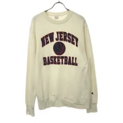 チャンピオン プリント 長袖 スウェット トレーナー M ホワイト Champion メンズ