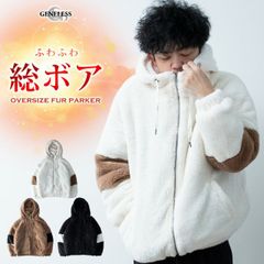 パーカー メンズ ファー 暖かい ジップパーカー パーカ オーバーサイズ ファーブルゾン 秋冬 ボリュームネック シャギーボア アウター もこもこ ゆったり ビッグシルエット 秋 冬 シャギー おしゃれ 全3色 303-CON ジェネレス