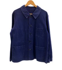 ヴィンテージ vintage 50's 50年代 au Bon Usage EURO フレンチワーク コットンツイル カバーオール ユーロ古着  - ジャケット ネイビー 101MT-4173