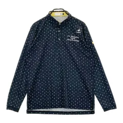 サイズ：LL LE COQ GOLF ルコックゴルフ  長袖ポロシャツ 総柄 ブラック系 [240101409708]# ゴルフウェア メンズ ストスト