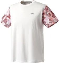 【新品】prince（プリンス） メンズ ユニセックス ゲームシャツ テニスウェア バドミントンウェア 半袖Ｔシャツ 吸水速乾 UPF50　ホワイト MF4026-146