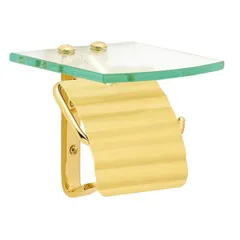 トイレットペーパーホルダー ペーパーホルダー サニタリーアイテム TPH ガラスシェルフ S 真鍮製 クリアー仕上げ 棚 ラック シェルフ 小物置き トレー おしゃれ 壁 洗面 トイレ